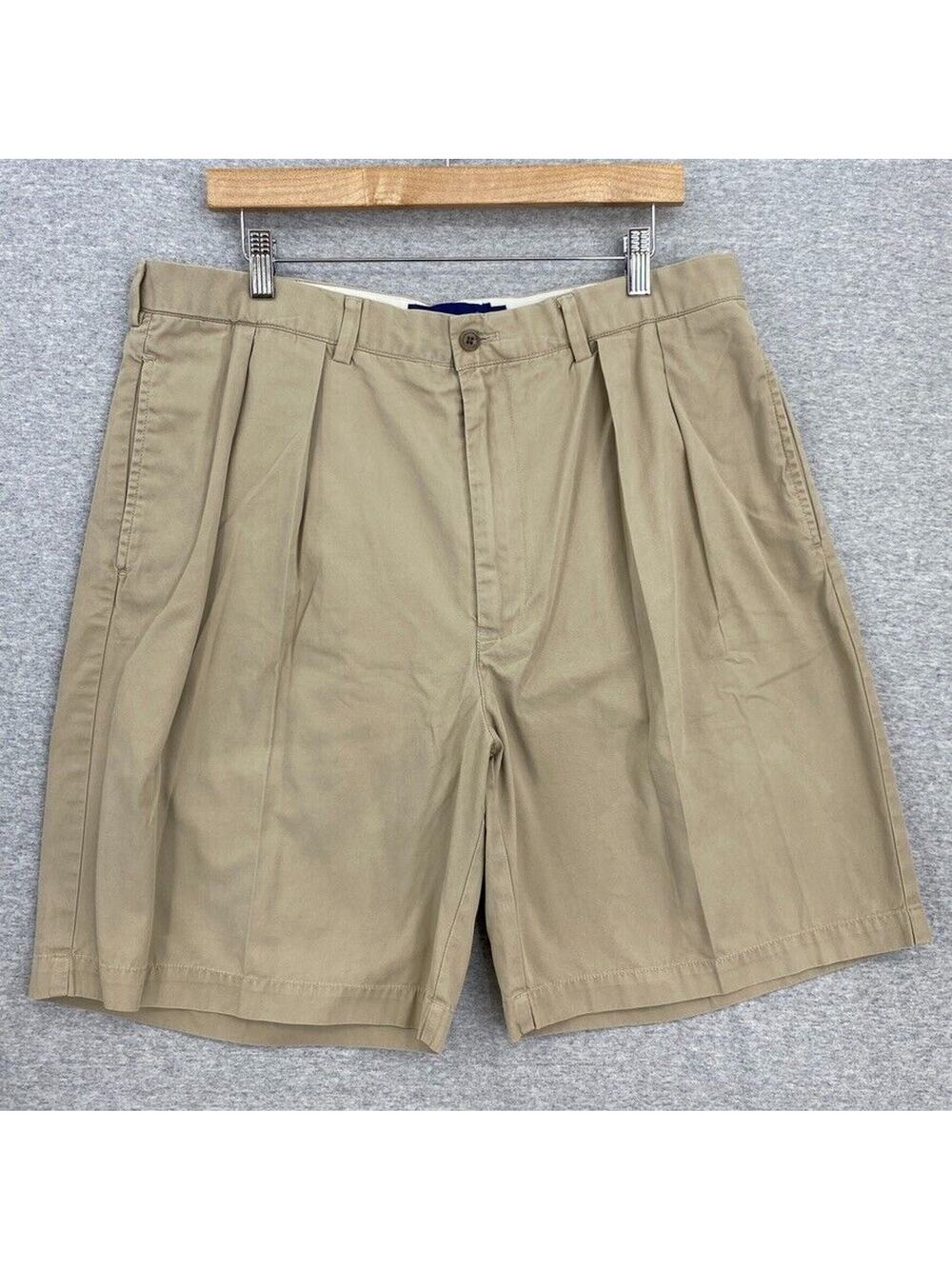 Polo Golf Ralph Lauren Shorts Mens 38 Khaki Pleats Pockets Activewear 9" Inseam